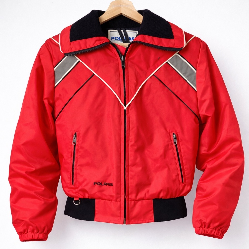Vintage Polaris Red Ski Jacket Cropped USA Union Made Womens S